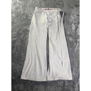Twisted Heart Womens Flare Sweatpants M White Tie Waist Elastic